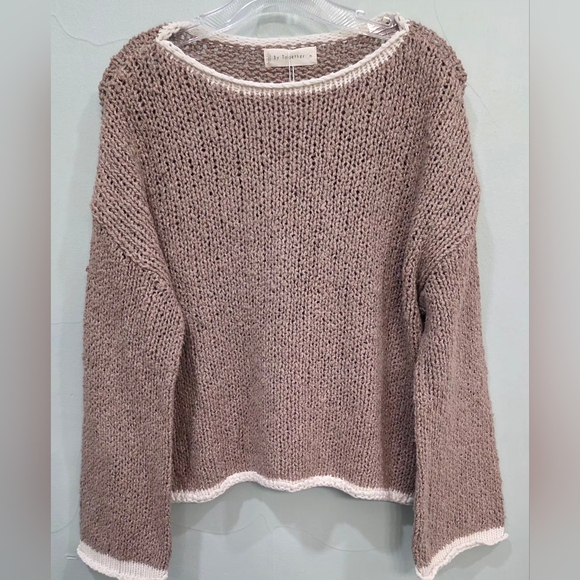Cozy Knit Sweater in Mocha and Cream - Picture 4 of 7